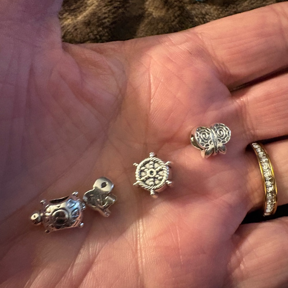 Charms-For bracelet (4) Charms,  Zinc alloyed charms nwt